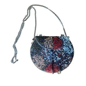 SAM EDELMAN Aria Mini Circle Handbag Hard Shell Chain Strap